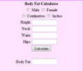 Screenshot of Body Fat Calculator 1