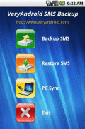 Screenshot of VeryAndroid SMS Backup 2.1