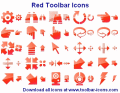 A set of red pictograms for any toolbar