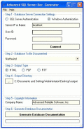 Screenshot of Adv SQL Server Documentation Generator 1.10