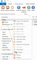 Back up and restore selected Outlook folder.