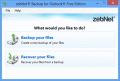Screenshot of ZebNet Backup for Outlook Free Edition 1.0.0.0