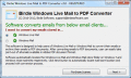Screenshot of Windows Live Mail Message to PDF 6.9.1