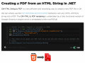 Screenshot of C# HTML to PDF 2022.11.10347