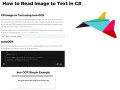 Как читать текст с изображения в C# .NET APP