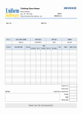 Screenshot of Clothing Store Invoice Template 4.10