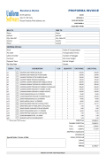 Free Excel format proforma invoice template