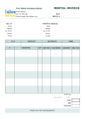 Screenshot of Rental Invoice Template 4.10