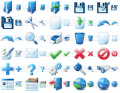 Collection of icons designed in blue colors