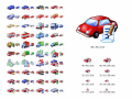 A set of stock icons with vehicles