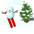 Control the skiing snowman to assemble himsel