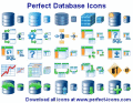 Toolbar and menu icon set for database soft