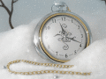 Screenshot of 7art Silver Snow Clock screensaver 2.8