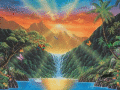 Скачайте бесплатную заставку Райские Водопады