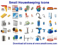 The housekeeping topic in a set of cool icons